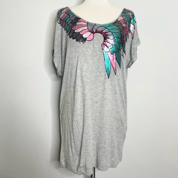 H&M Tops - H&M Off Shoulder Short Sleeve Sequined Tunic Top
